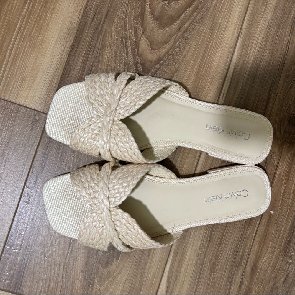 Calvin Klein Women's Tan Woven Sandals